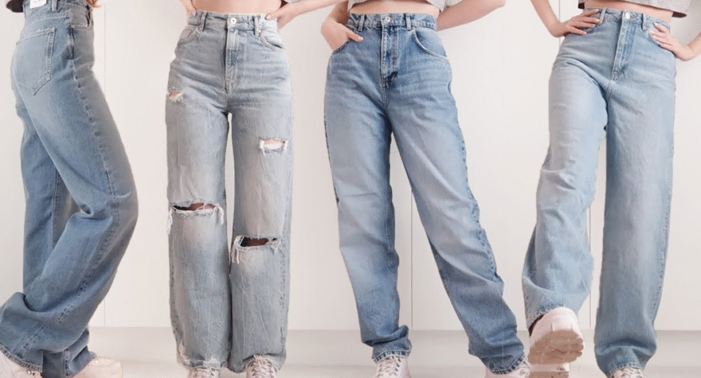 Alt text: Trendy jeans for girls,featuring stylish fits and outfit ideas